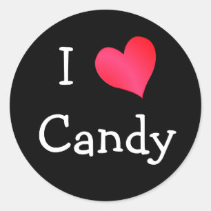 I Love Candy Classic Round Sticker