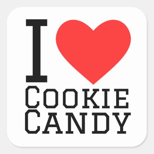 I love candy cookie square sticker