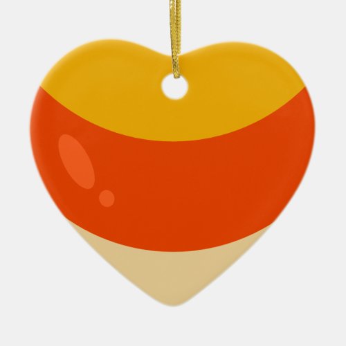 I Love Candy Corn Halloween Ceramic Ornament