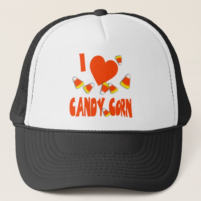 i love candy corn trucker hat (Front)