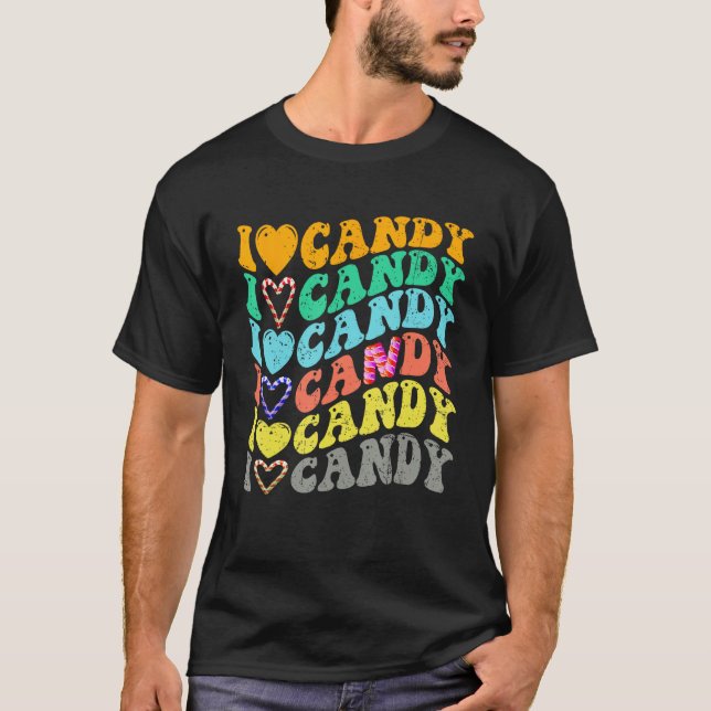 I love Candy Halloween Party Cute Trick or Treat T-Shirt (Front)