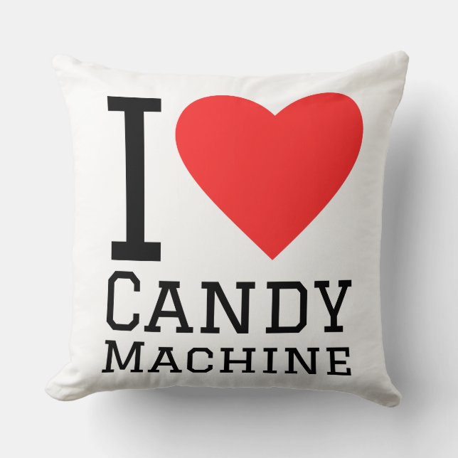 I love candy machine throw pillow (Front)