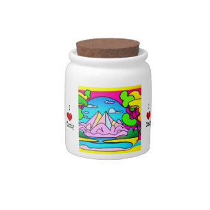 I Love Candy -psychedelic mountain, stream & trees Jar