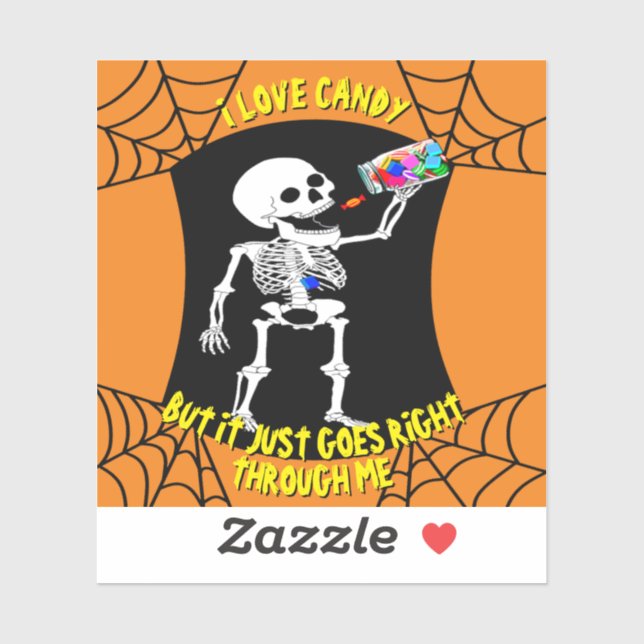 I love candy skeleton sticker (Sheet)