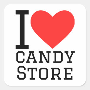 I love candy store square sticker