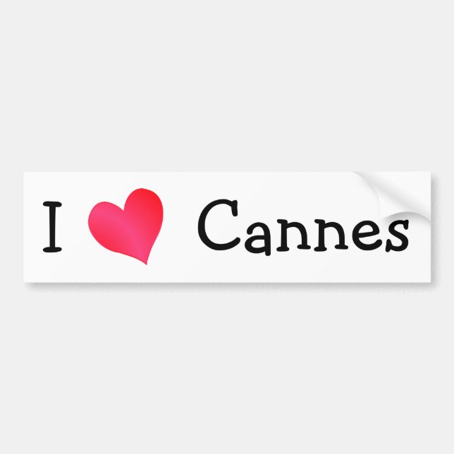 I Love Cannes Bumper Sticker (Front)