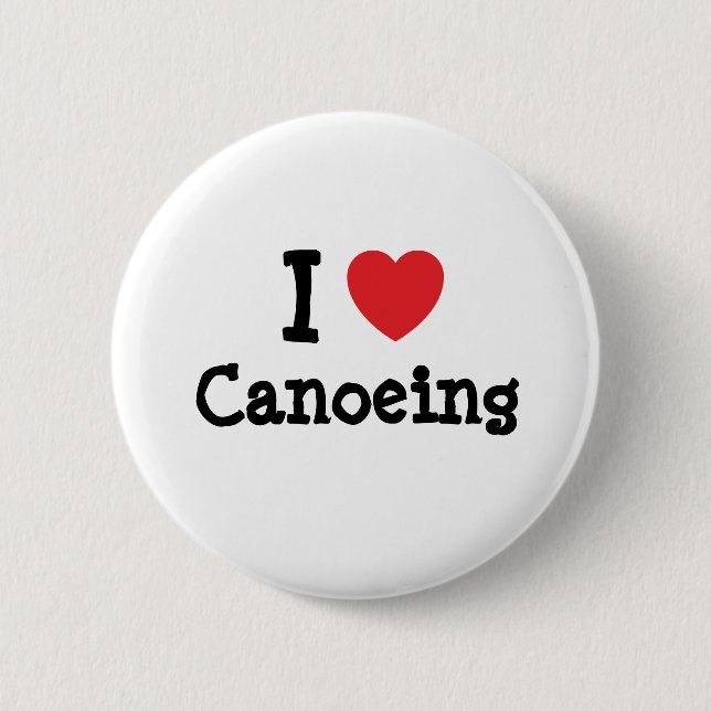 I love Canoeing heart custom personalized Button (Front)