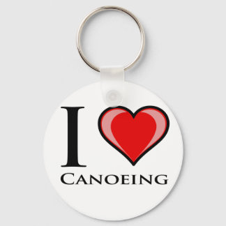 I Love Canoeing Keychain