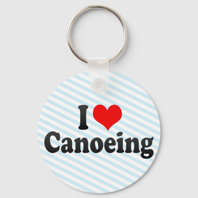 I Love Canoeing Keychain (Front)