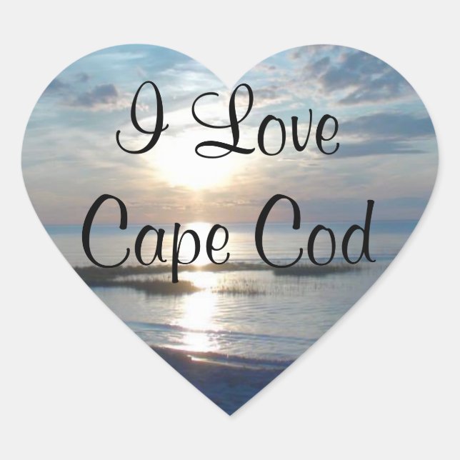 I Love Cape Cod Heart Stickers (Front)