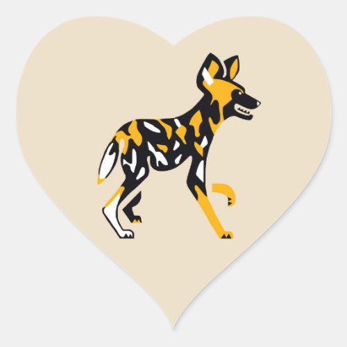 I love Cape Hunting dogs _ African Wild dogs _ Heart Sticker
