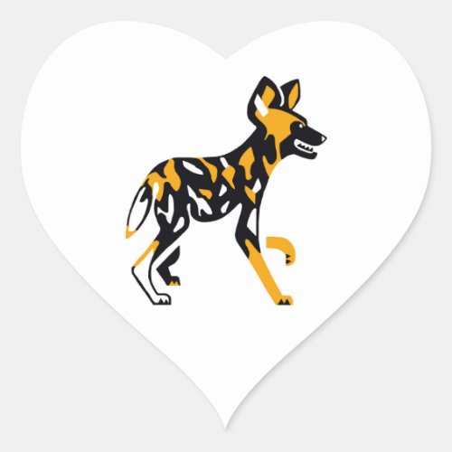 I love Cape Hunting dogs _ African Wild dogs _ Heart Sticker