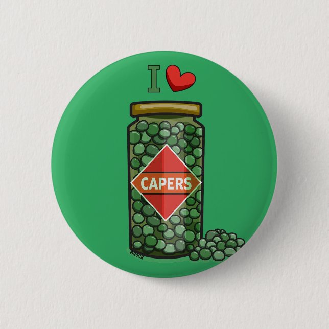 I Love Capers Button (Front)