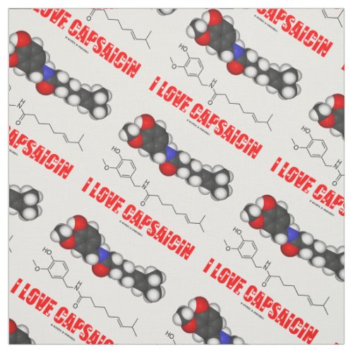 I Love Capsaicin Chili Pepper Chemical Molecule Fabric