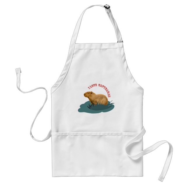 I love capybaras adult apron (Front)