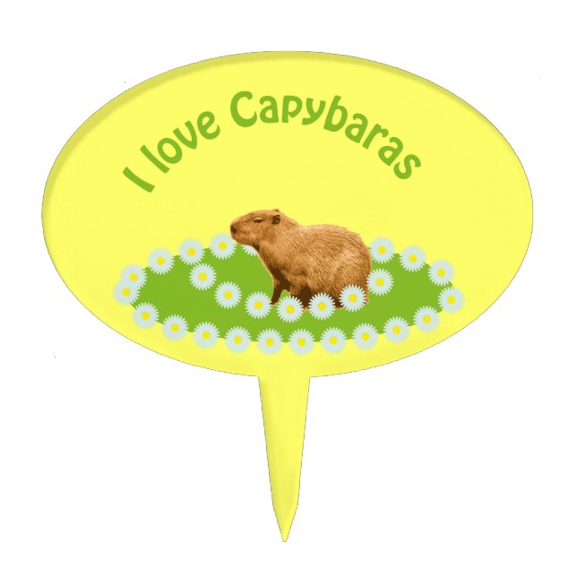 I love Capybaras Cake Topper (Front)