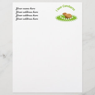 I love Capybaras Customized Letterhead