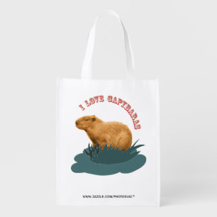 I Love Capybaras Cute Capybara Lover Grocery Bag