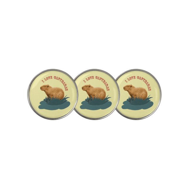 I Love Capybaras  Golf Ball Marker (3 Up)