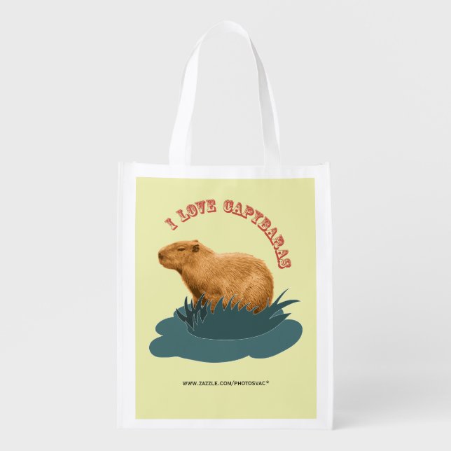 I love capybaras grocery bag (Front)