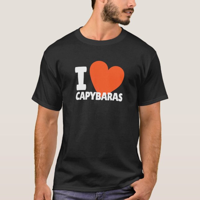 I Love Capybaras Heart Capybaras T-Shirt (Front)