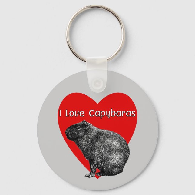 I Love Capybaras Keychain (Front)