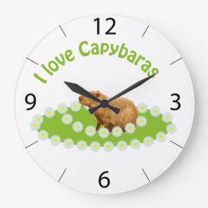 I love Capybaras Large Clock
