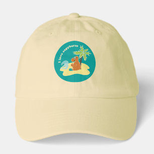 I Love Capybaras Tropical Beach Art Hat