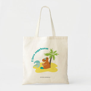 I Love Capybaras Tropical Beach Art Tote Bag