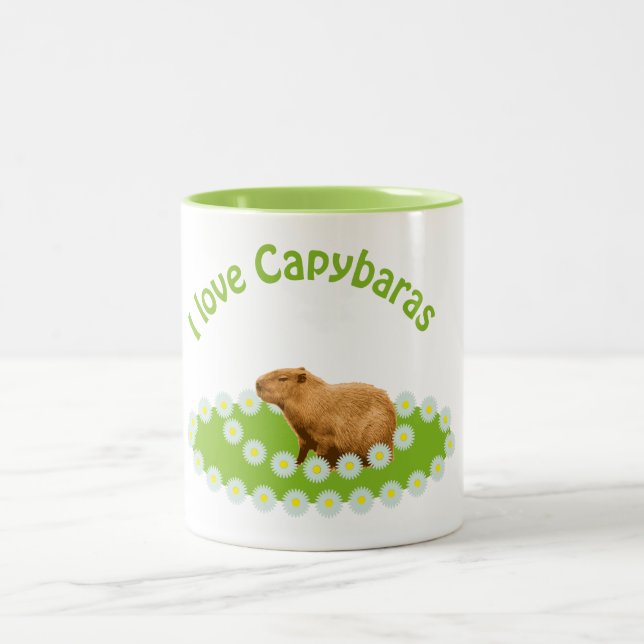 I love Capybaras Two-Tone Coffee Mug (Center)