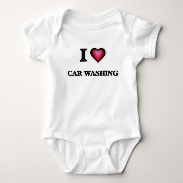 I Love Car Washing Baby Bodysuit (Front)