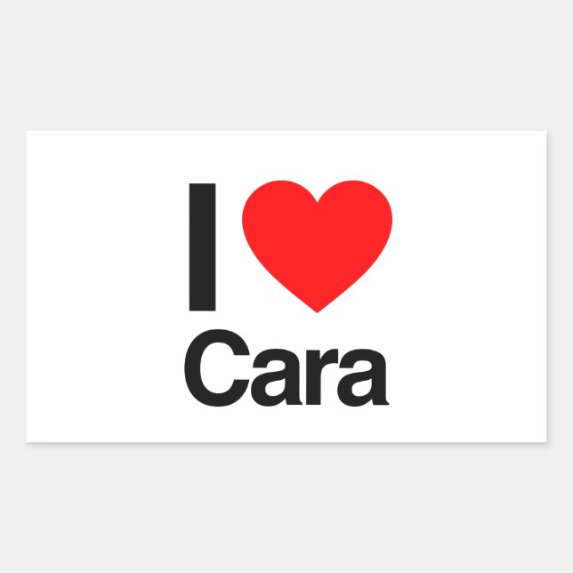i love cara rectangular sticker (Front)