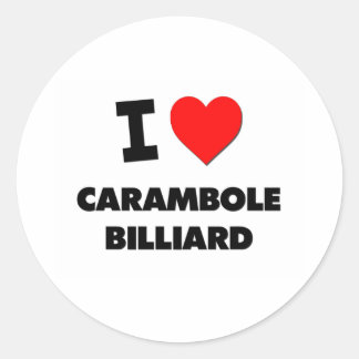 I Love Carambole Billiard Classic Round Sticker