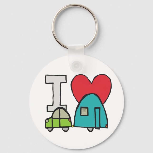 I Love Caravanning Keychain (Front)