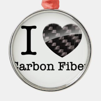 I Love Carbon Fiber Metal Ornament