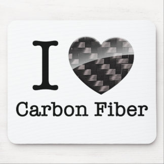 I Love Carbon Fiber Mouse Pad