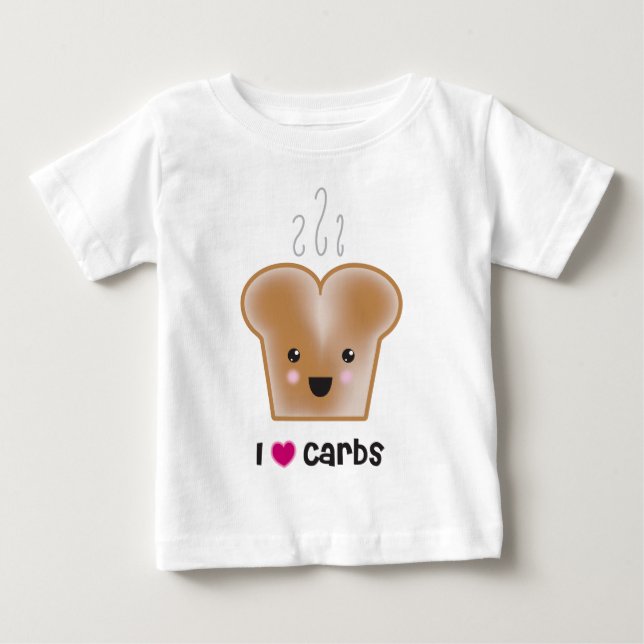 I Love Carbs Baby T-Shirt (Front)