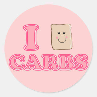I love Carbs Classic Round Sticker