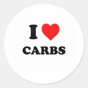I Love Carbs ( Food ) Classic Round Sticker