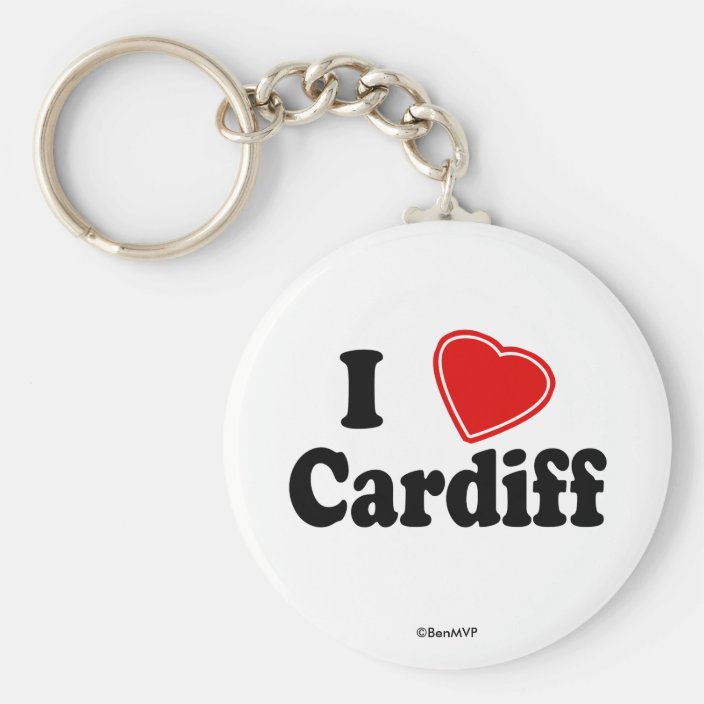 I Love Cardiff Keychain