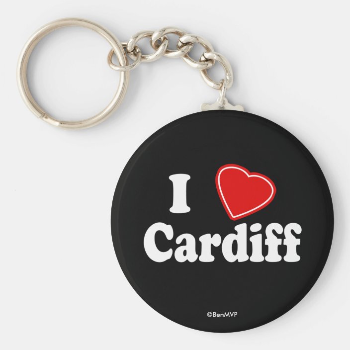 I Love Cardiff Keychain