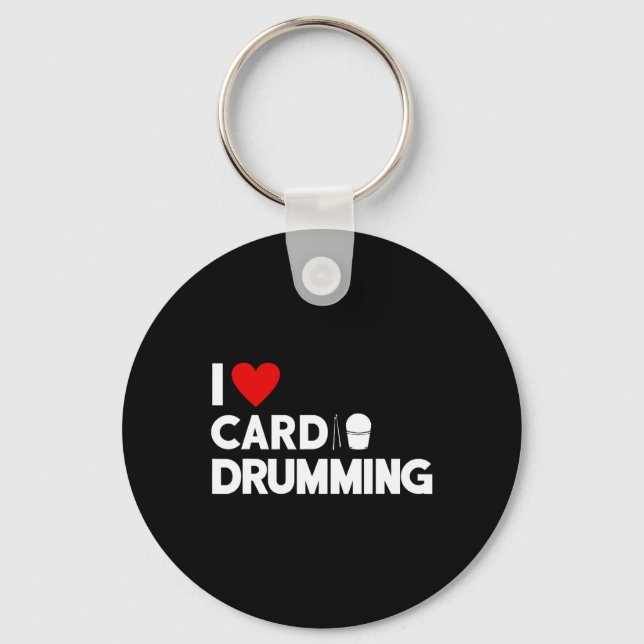 I Love Cardio Drumming Gym Fitness Cl Workout  Keychain (Front)