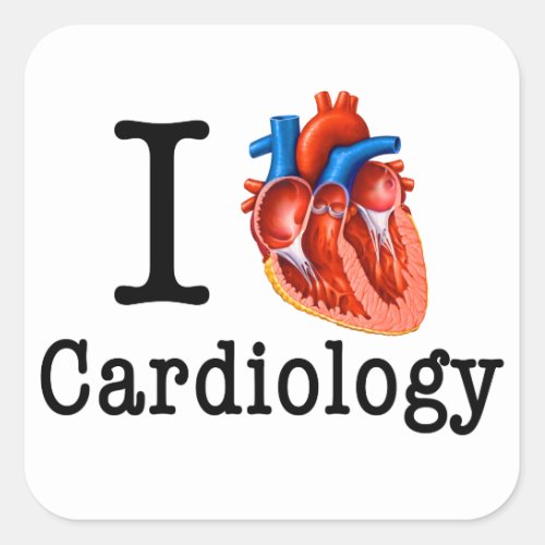 I love Cardiology Square Sticker
