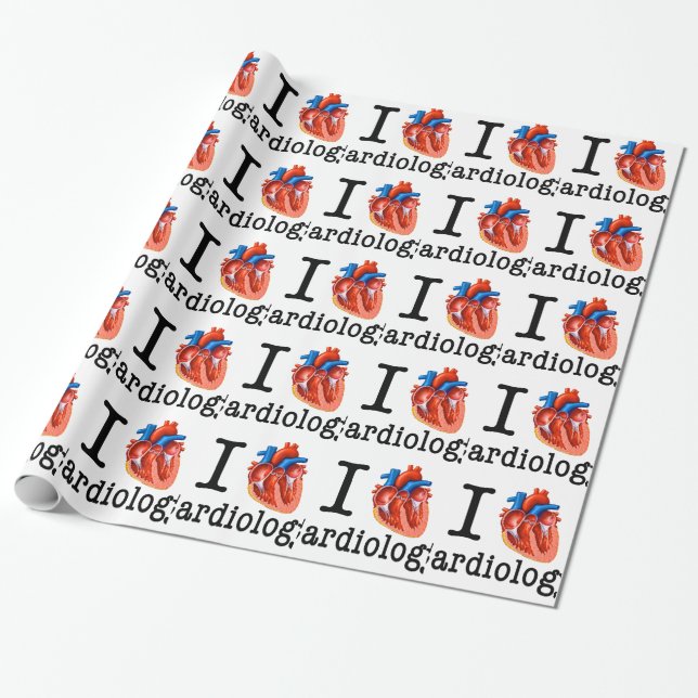 I love Cardiology Wrapping Paper (Unrolled)