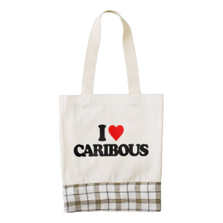 I LOVE CARIBOUS ZAZZLE HEART TOTE BAG