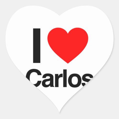 i love carlos heart sticker