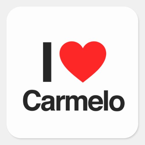 i love carmelo square sticker