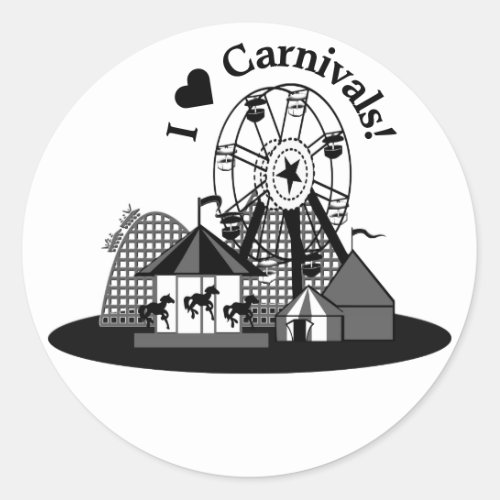 I Love Carnivals Classic Round Sticker