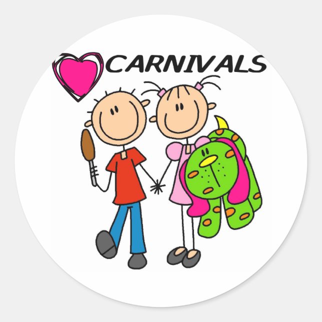 I Love Carnivals Classic Round Sticker (Front)