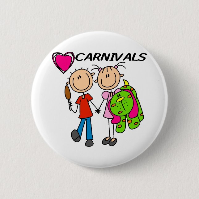 I Love Carnivals Pinback Button (Front)
